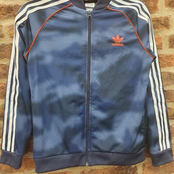 Adidas ALLOVER PRINT CAMO SST TRACK JACKET Boys 12-13y Blue - Picture 4 of 11